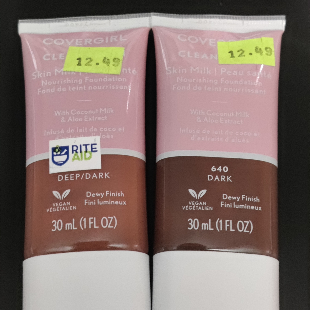 COVERGIRL Skin Milk Foundation in Deep/Dark and 640 Dark